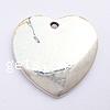 Zinc Alloy Heart Pendants, plated nickel, lead & cadmium free Approx 2mm 