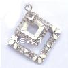 Zinc Alloy Enamel Pendants, Rhombus, plated, with rhinestone nickel, lead & cadmium free 