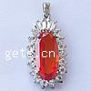 Pendentifs en laiton zircon cubique (CZ), ovale, facettes Environ 4mm, Vendu par PC