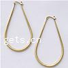 Brass Hoop Earring, Teardrop, plated 