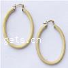 Brass Hoop Earring, Flat Oval, plated 