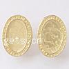 Brass Earring Stud Component, Flat Oval, plated 