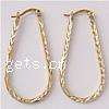 Brass Hoop Earring, Teardrop, plated 