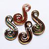 Lampwork Pendants, Helix, handmade, gold sand 61-66mm,35-38mm Approx 10-11mm 