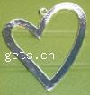 Zinc Alloy Heart Pendants, plated nickel, lead & cadmium free 