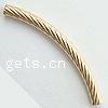 Druck Porzellan Perlen , gold-gefüllt, Rohr, Twist, 25x2mm, Bohrung:ca. 1.5mm, verkauft von PC