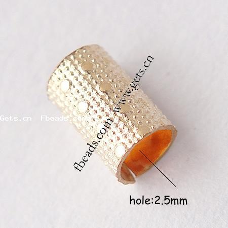 Perles or Tube rempli, Doublé or, texturé, 5x3mm, Trou:Environ 2.5mm, Vendu par PC