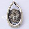 Zinc Alloy Pendant Cabochon Setting, Teardrop, plated nickel, lead & cadmium free 