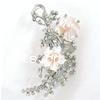 Muschel Brosche, Blume, mit Strass, 60x30x11mm, verkauft von PC