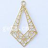 Brass Jewelry Pendants, Rhombus, plated Approx 1.5mm 