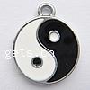 Zinc Alloy Enamel Pendants, Round, two tone, nickel, lead & cadmium free Approx 2mm 