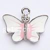 Zinc Alloy Enamel Pendants, Butterfly, plated, with rhinestone Approx 2mm 