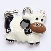 Zinc Alloy Enamel Pendants, Cow, plated Approx 2mm 