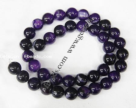 Natürliche violette Achat Perlen, Violetter Achat, rund, Kundenindividuell & Weitere Größen für Wahl, Bohrung:ca. 1-1.5mm, Länge:ca. 15.5 ZollInch, verkauft von Strang