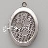 Brass Locket Pendants, Flat Oval, plated, with heart pattern Approx 1.5mm 