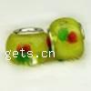 Lampwork Glass Plating Silver Double Core Beads, Rondelle, Hole:Approx 5MM, Sold by PC