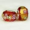 Lampwork Glass Plating Silver Double Core Beads, Rondelle, Hole:Approx 5MM, Sold by PC