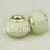 Lampwork Glass Plating Silver Double Core Beads, Rondelle, Hole:Approx 5MM, Sold by PC