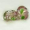 Lampwork Glass Plating Silver Double Core Beads, Rondelle, Hole:Approx 5MM, Sold by PC