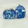 Lampwork Glass Plating Silver Double Core Beads, Rondelle, Hole:Approx 5MM, Sold by PC