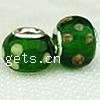 Lampwork Glass Plating Silver Double Core Beads, Rondelle, Hole:Approx 5MM, Sold by PC