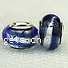 Lampwork Glass Plating Silver Double Core Beads, Rondelle, Hole:Approx 5MM, Sold by PC