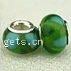 Lampwork Glass Plating Silver Double Core Beads, Rondelle Approx 5MM 