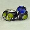 Lampwork Glass Plating Silver Double Core Beads, Rondelle, Hole:Approx 5MM, Sold by PC