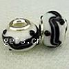 Lampwork Glass Plating Silver Double Core Beads, Rondelle Approx 5MM 