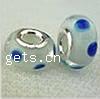 Lampwork Glass Plating Silver Double Core Beads, Rondelle Approx 5MM 