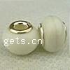 Lampwork Glass Plating Silver Double Core Beads, Rondelle, Hole:Approx 5MM, Sold by PC