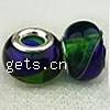 Lampwork Glass Plating Silver Double Core Beads, Rondelle, Hole:Approx 5MM, Sold by PC