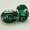 Lampwork Glass Plating Silver Double Core Beads, Rondelle, Hole:Approx 5MM, Sold by PC