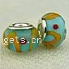 Lampwork Glass Plating Silver Double Core Beads, Rondelle, Hole:Approx 5MM, Sold by PC