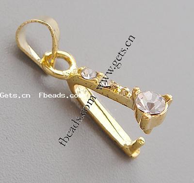 clip de pince en laiton, Placage, avec les strass de catégorie A, plus de couleurs à choisir, 20x5mm, Trou:Environ 4mm, Vendu par PC