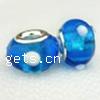 Lampwork Glass Plating Silver Double Core Beads, Rondelle, Hole:Approx 5MM, Sold by PC