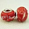 Lampwork Glass Plating Silver Double Core Beads, Rondelle, Hole:Approx 5MM, Sold by PC