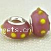 Lampwork Glass Plating Silver Double Core Beads, Rondelle, Hole:Approx 5MM, Sold by PC