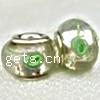 Lampwork Glass Plating Silver Double Core Beads, Rondelle, Hole:Approx 5MM, Sold by PC