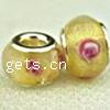 Lampwork Glass Plating Silver Double Core Beads, Rondelle, Hole:Approx 5MM, Sold by PC