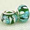 Lampwork Glass Plating Silver Double Core Beads, Rondelle, Hole:Approx 5MM, Sold by PC