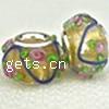 Lampwork Glass Plating Silver Double Core Beads, Rondelle Approx 5MM 