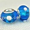 Lampwork Glass Plating Silver Double Core Beads, Rondelle, Hole:Approx 5MM, Sold by PC