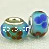 Lampwork Glass Plating Silver Double Core Beads, Rondelle, Hole:Approx 5MM, Sold by PC