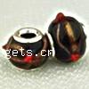 Lampwork Glass Plating Silver Double Core Beads, Rondelle, Hole:Approx 5MM, Sold by PC