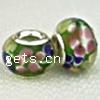 Lampwork Glass Plating Silver Double Core Beads, Rondelle Approx 5MM 