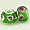 Lampwork Glass Plating Silver Double Core Beads, Rondelle, Hole:Approx 5MM, Sold by PC