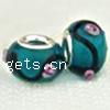 Lampwork Glass Plating Silver Double Core Beads, Rondelle, Hole:Approx 5MM, Sold by PC