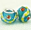 Lampwork Glass Plating Silver Double Core Beads, Rondelle, Hole:Approx 5MM, Sold by PC