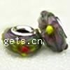 Lampwork Glass Plating Silver Double Core Beads, Rondelle Approx 5MM 